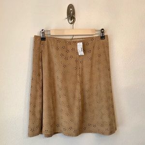 MAURICES | NWT Tan Faux Suede Perforated Skirt M